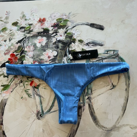 TAVIK ππ€minimal coverage Ali mini swim bottom slinky rib sea blue π - Picture 1 of 9